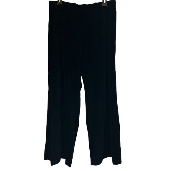 Coldwater Creek Women’s Size 12 Black Wide Leg‎ Velvet Pants - Picture 1 of 7